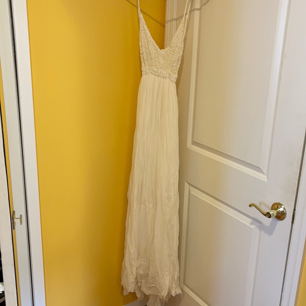 White Low Back Maxi Dress